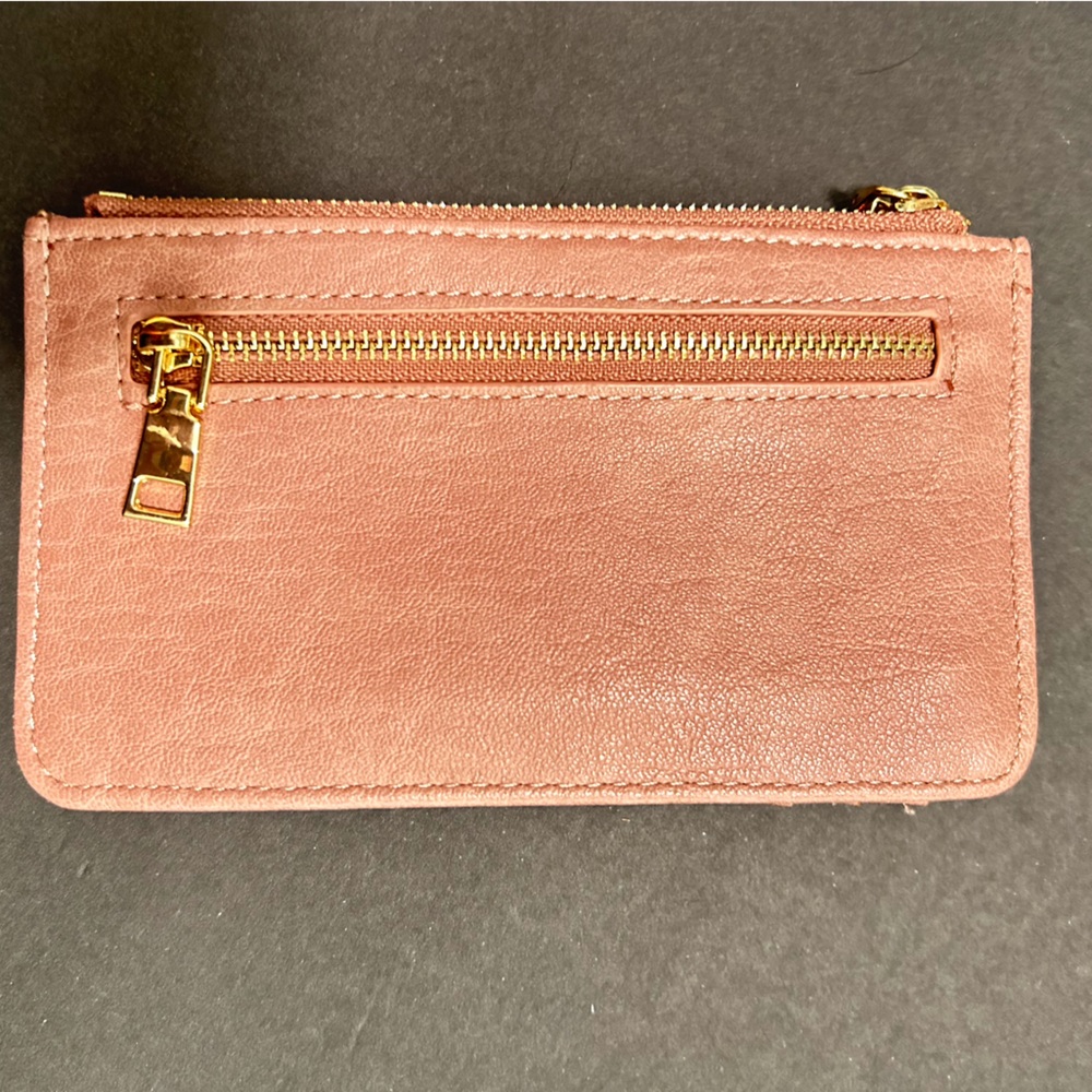 Women’s pink rose colored multi card wallet
